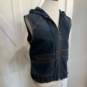 Hooded jean vest NWT